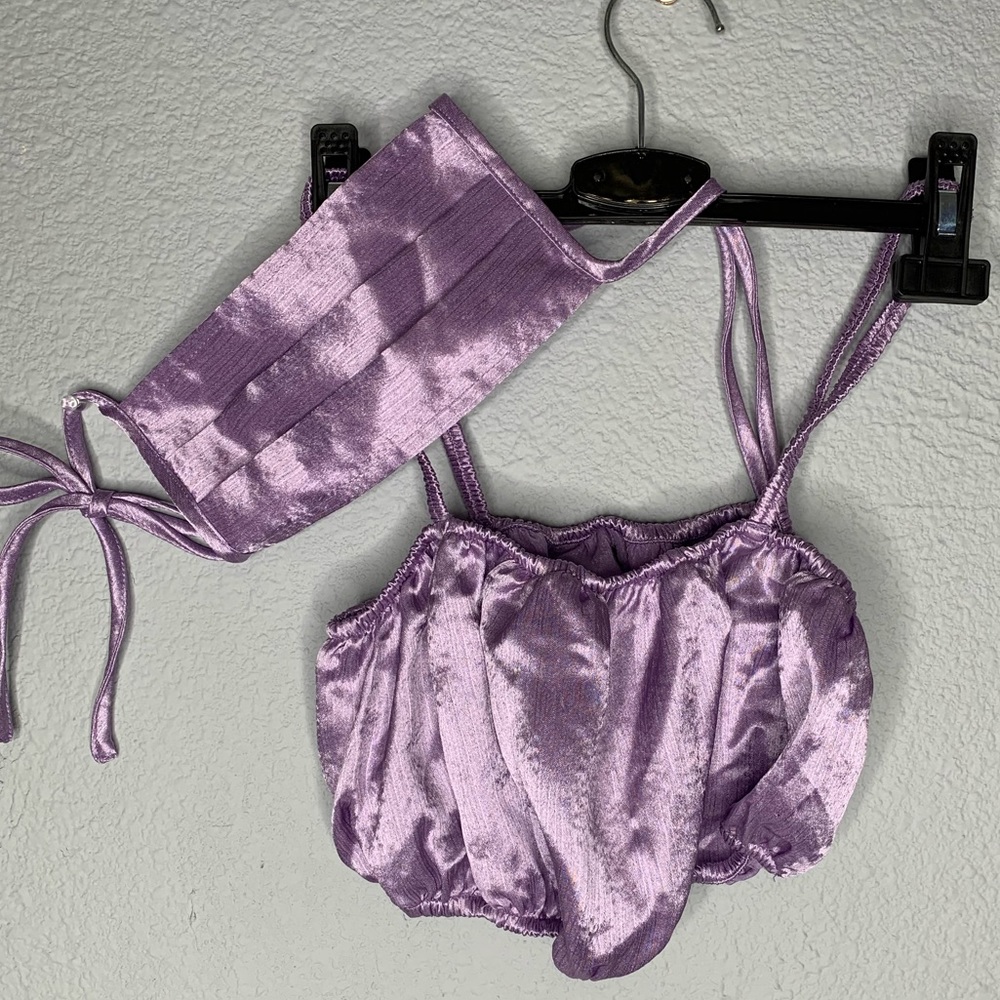 Satin light purple top